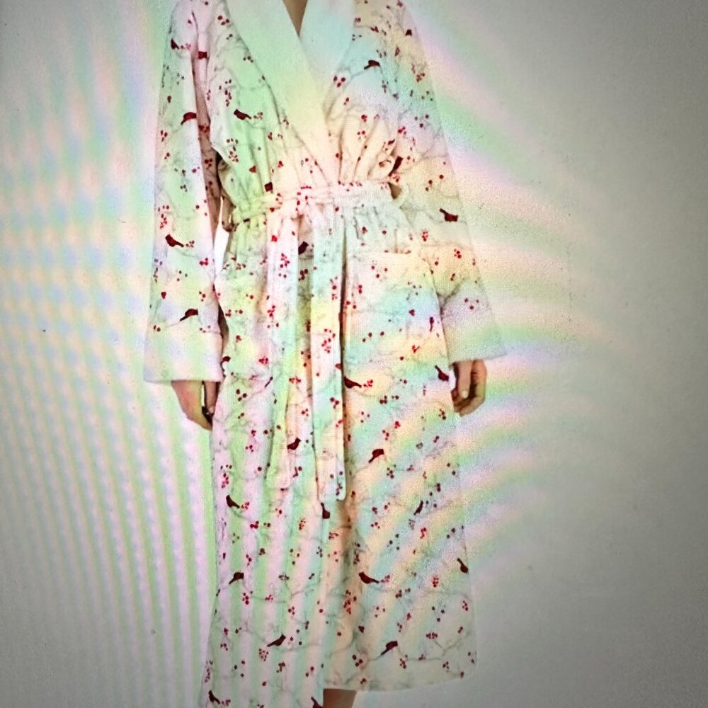 Womens Belted Cardinal Print Robe